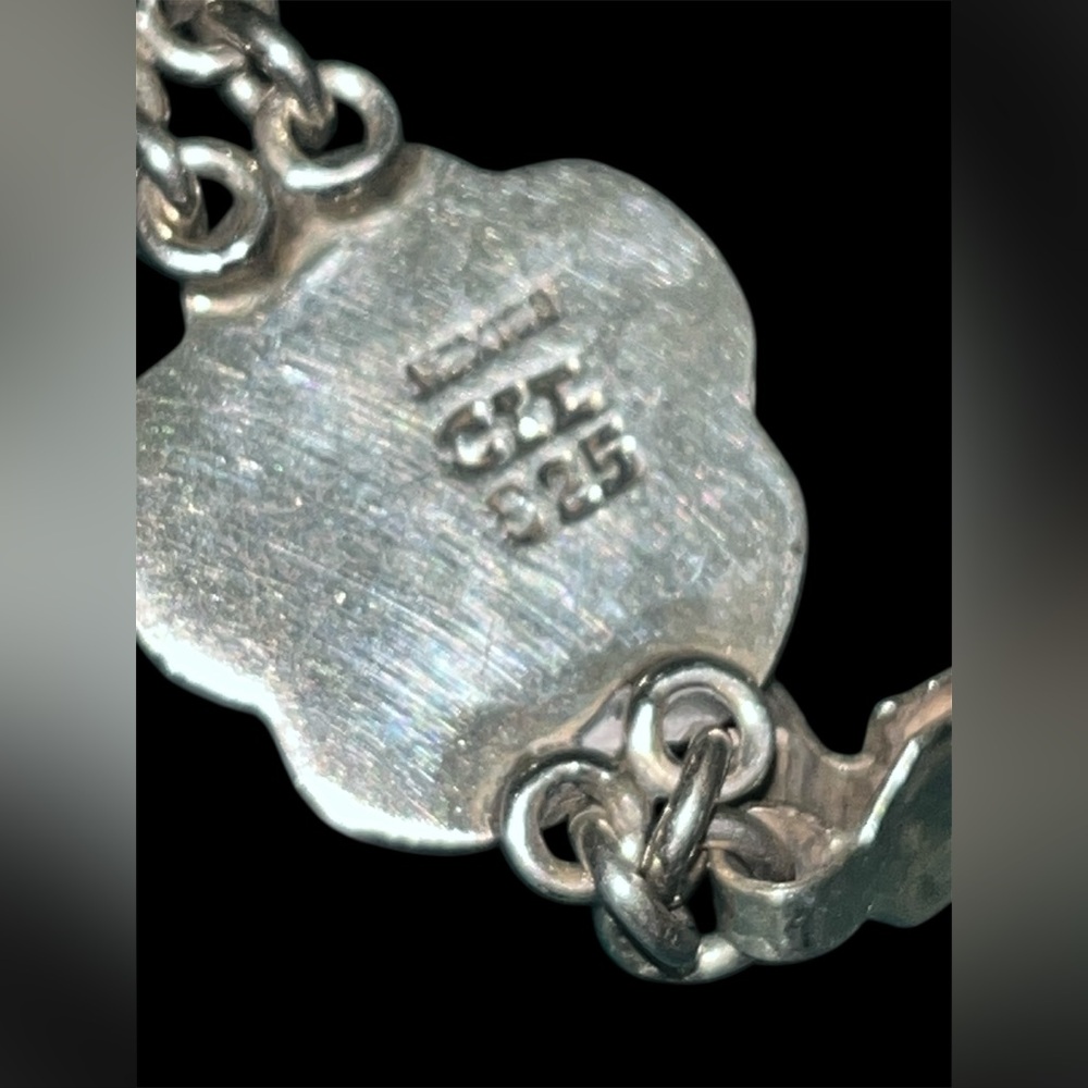 VINTAGE MEXICAN STERLING SILVER 44g Puffed Flower Link Bracelet 7.5” - Picture 4 of 6